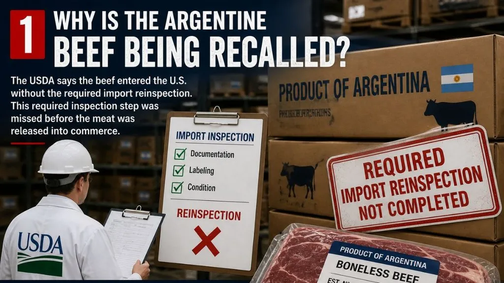 USDA inspector reviews Argentine beef shipment