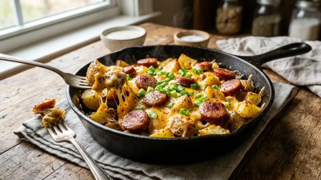 Cheesy ranch potatoes with sausage