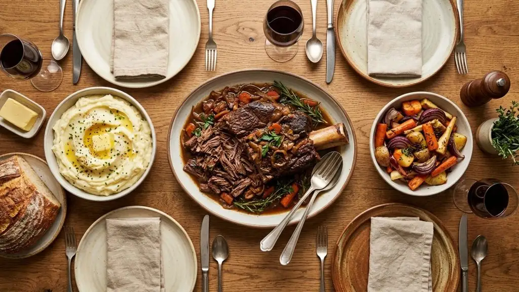 Fork tender bone-in chuck roast with gravy