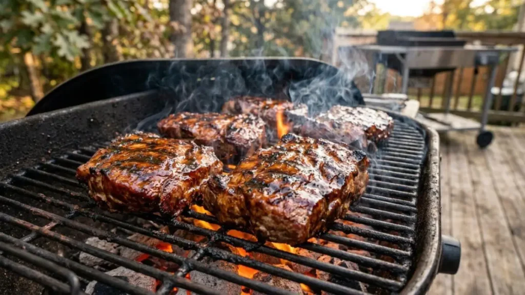 Tender country-style ribs sous vide with caramelized BBQ glaze