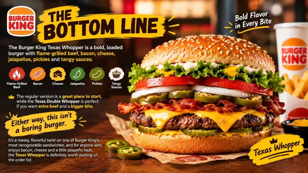 Burger King Texas Whopper with bacon cheese and jalapeños