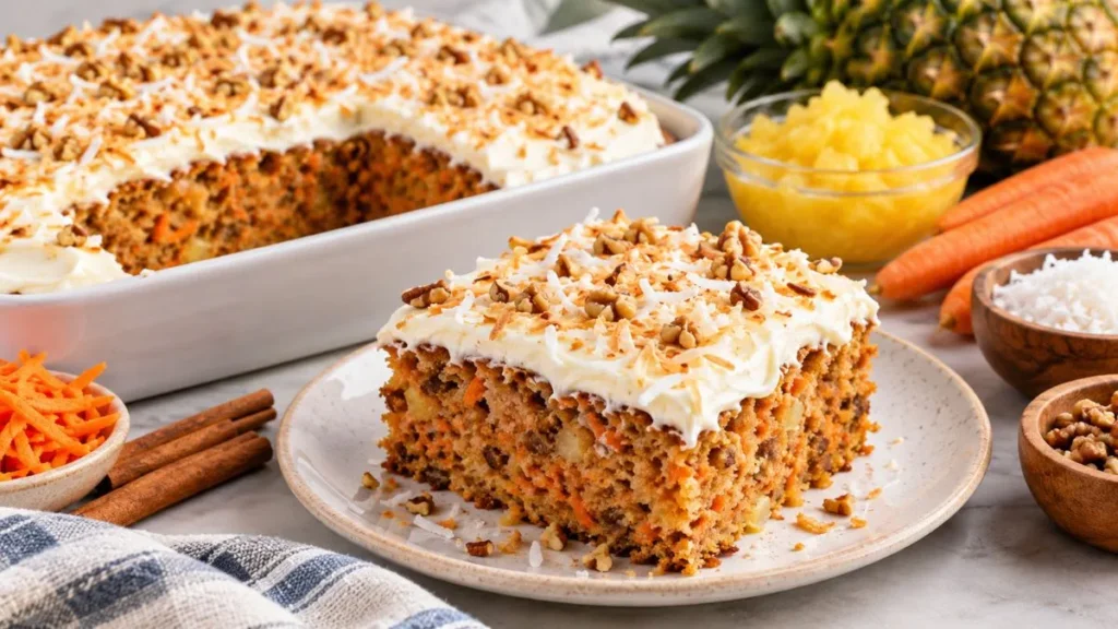 Hawaiian carrot pineapple cake with cream cheese frosting