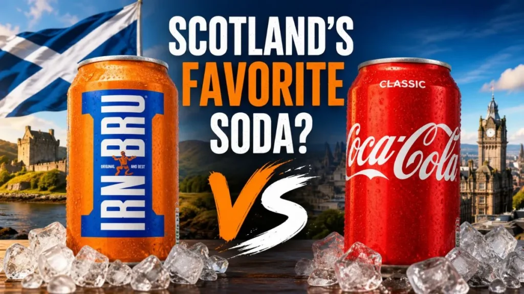 Irn-Bru and Coca-Cola cans in Scotland
