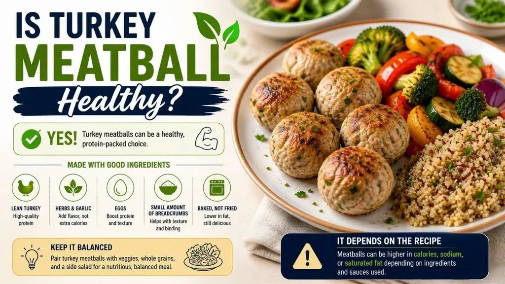 Healthy turkey meatballs served with vegetables and grains