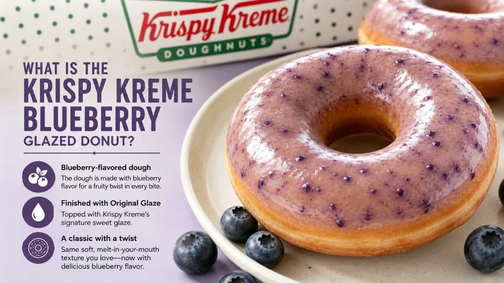 Krispy Kreme blueberry glazed donut with blueberry-flavored dough