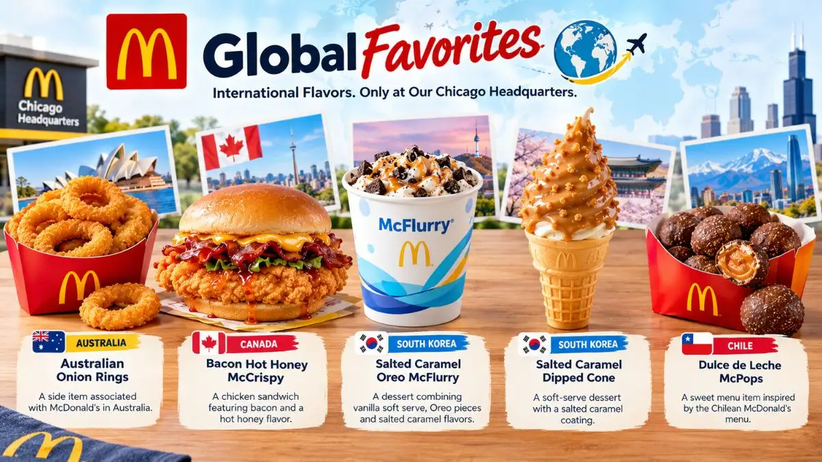 McDonald’s headquarters restaurant in Chicago with Global Favorites Menu