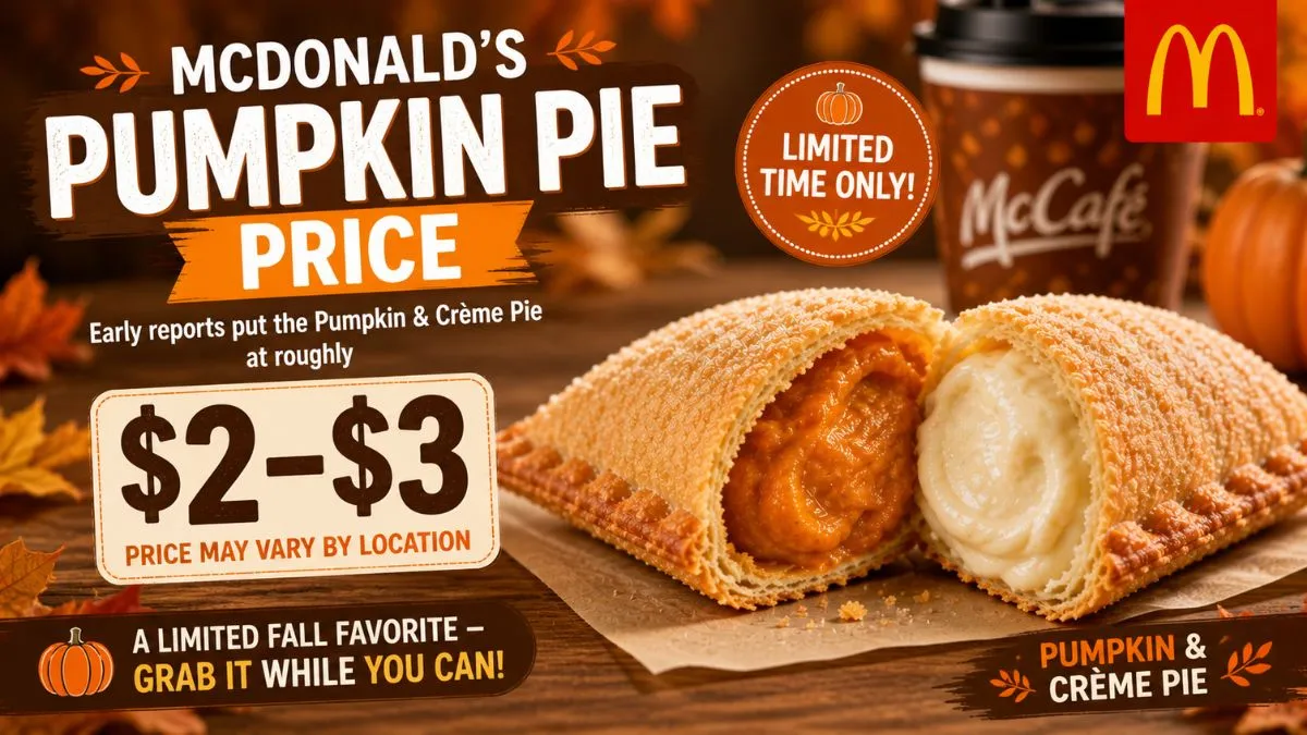 McDonald’s Pumpkin & Crème Pie price displayed clearly