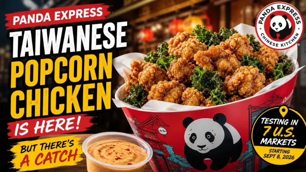 Panda Express Taiwanese popcorn chicken with crispy kale