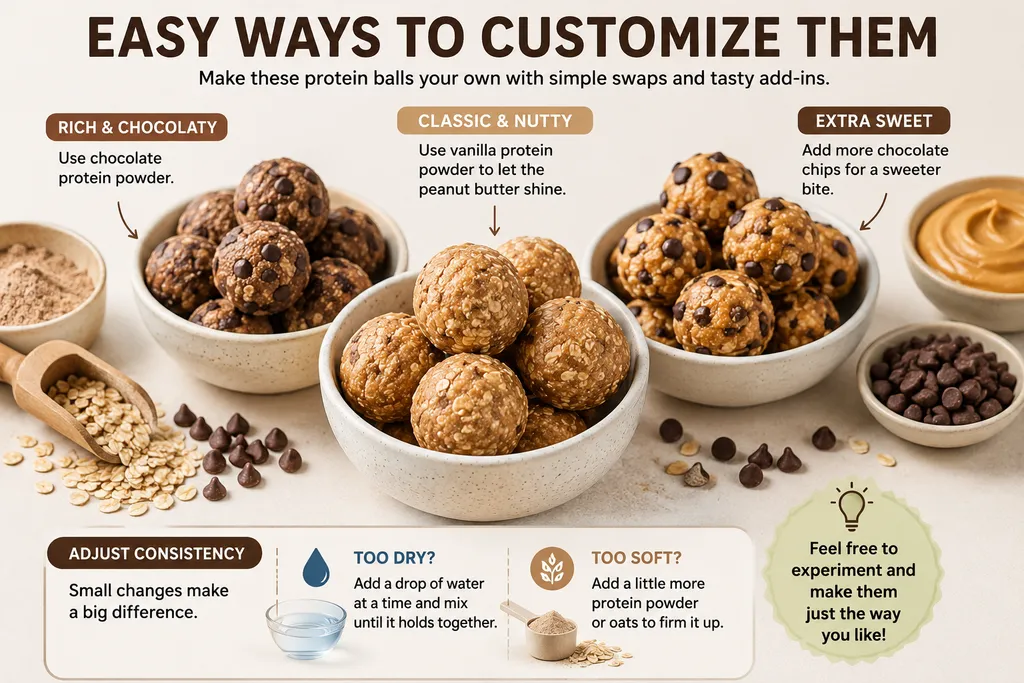 Protein balls with chocolate, vanilla, and extra chocolate chips.