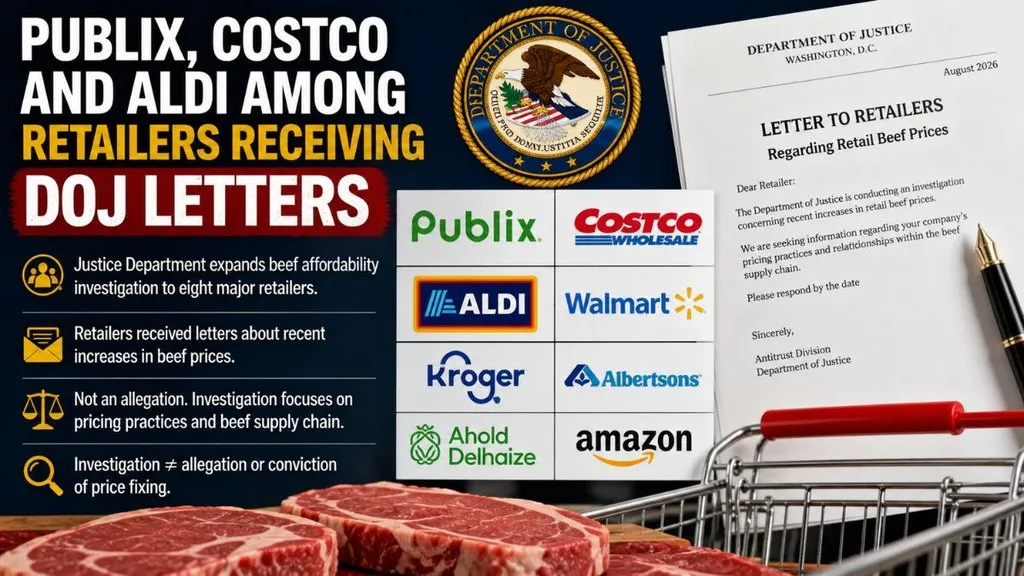 Publix Costco Aldi among retailers receiving DOJ letters