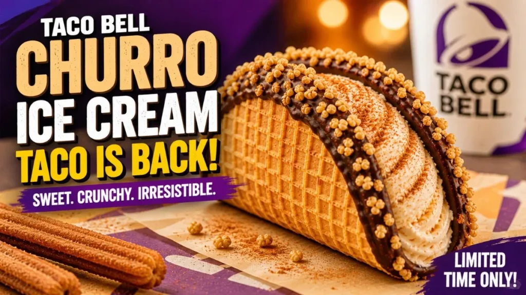 Taco Bell churro ice cream taco with chocolate