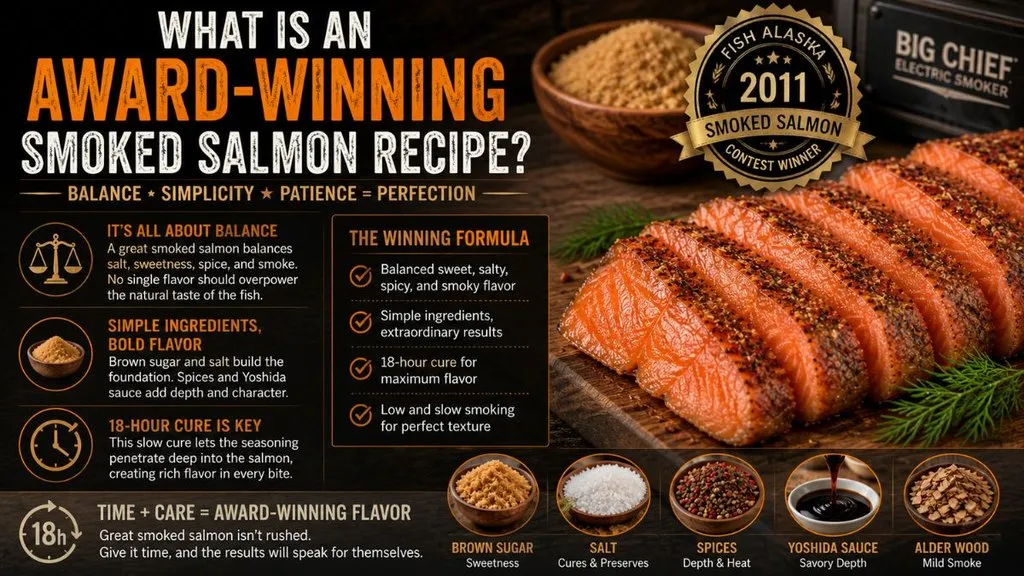 Award-winning smoked salmon with brown sugar spices and sauce