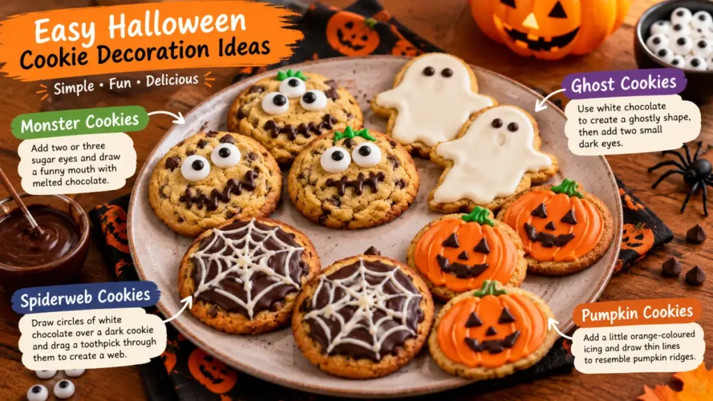 Bake soft, chewy Halloween cookies with golden edges and delicious chocolate chips.